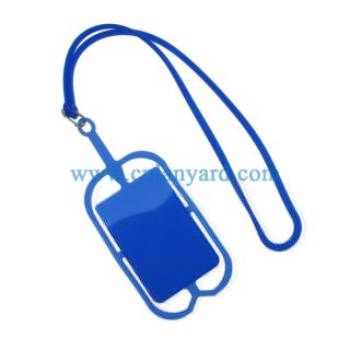 fashion cell phone business card holder silicone necklace lanyard
